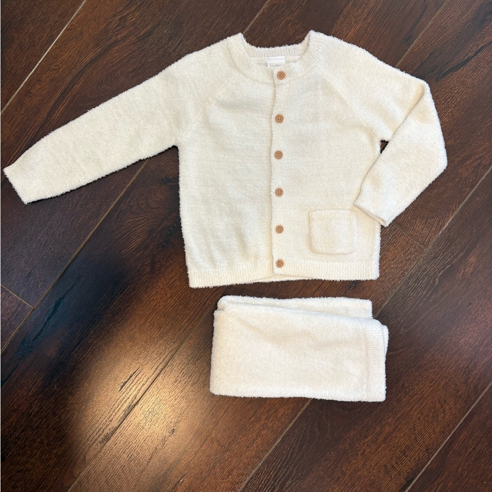 Cozy Cream Cardigan and Pants Set